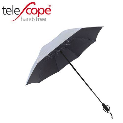 德國[EuroSCHIRM] 德國高級雨傘品牌 TELESCOPE HANDSFREE / 免持健行傘 小(銀)UPF50