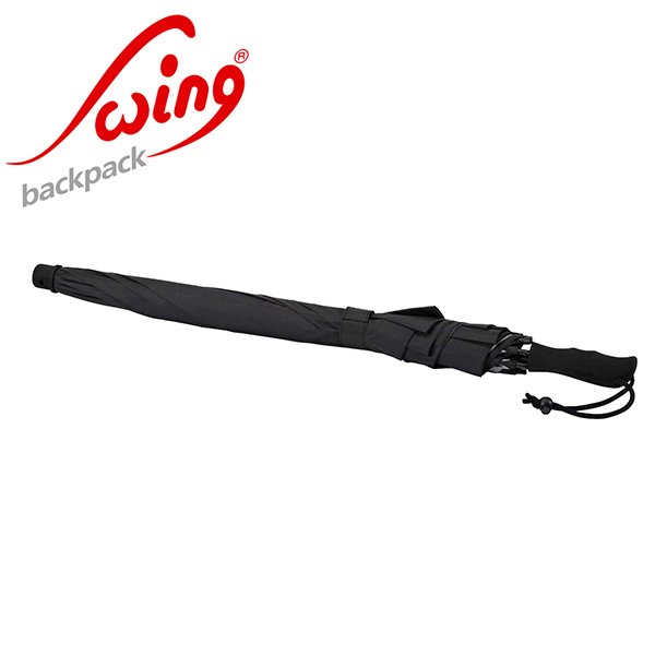 德國[EuroSCHIRM] Swing backpack /背包健行雨傘-傘面加大雨傘(黑色)
